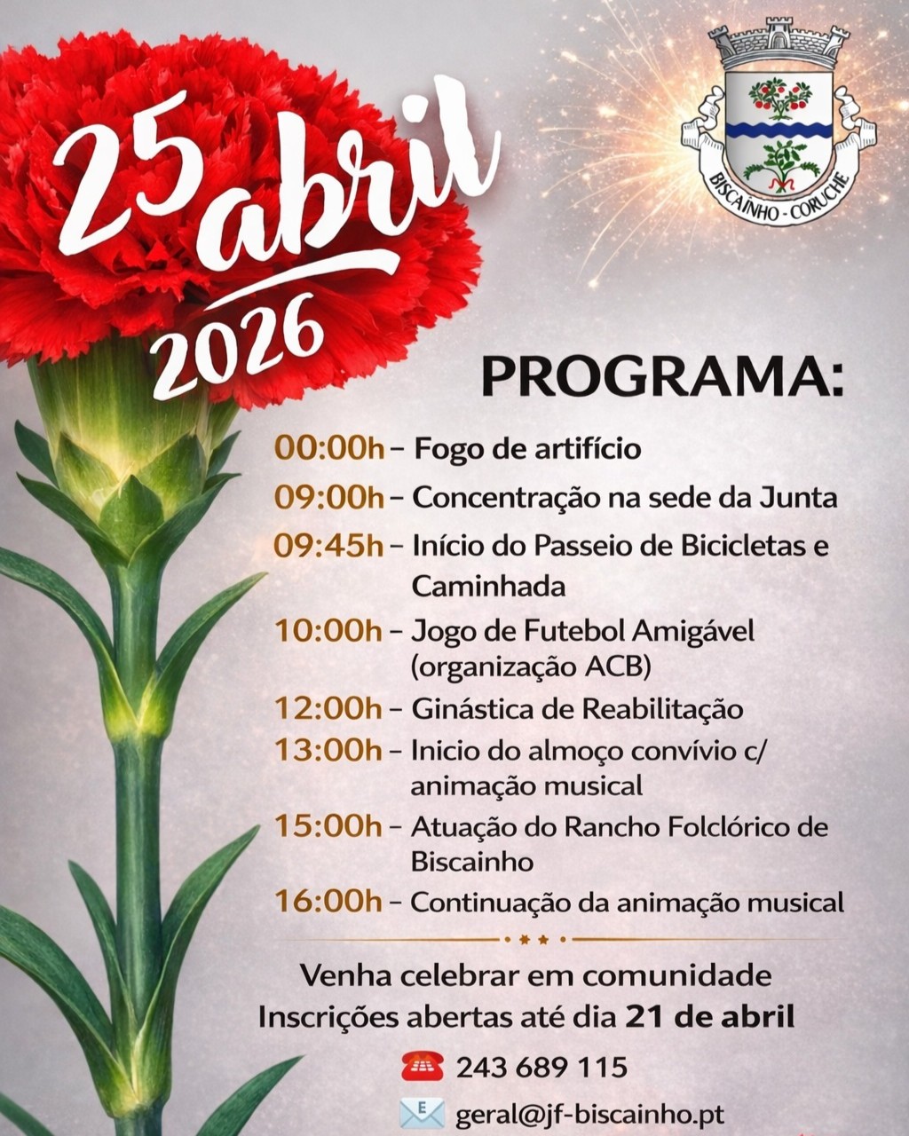 Celebra&ccedil;&otilde;es 25 de Abril 2026